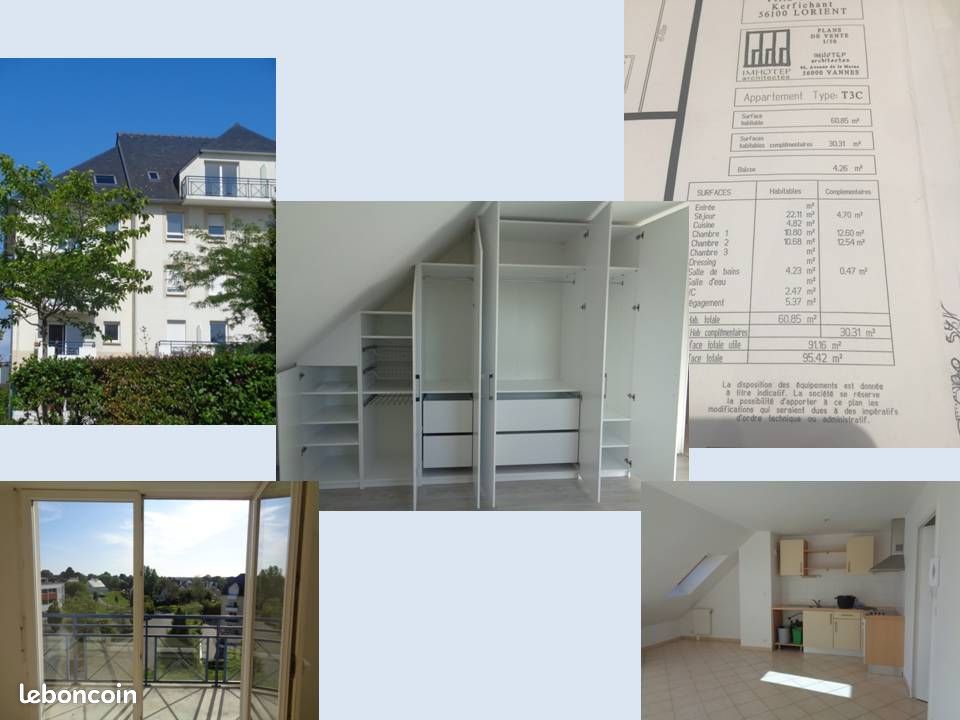 Appartement 3 pièces 61 m² · à Lorient · 61 m² · 910 €/mois