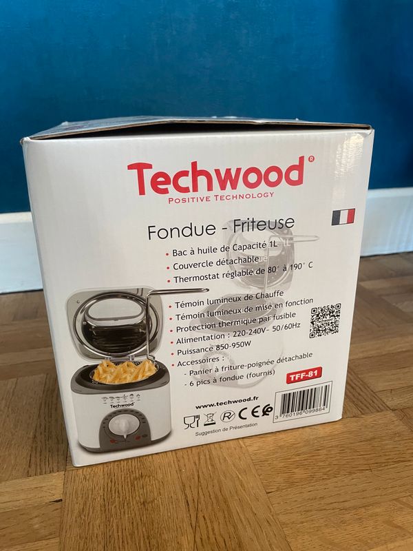 Friteuse et Appareil à fondu TECHWOOD - 950W - Bac à huile 1L