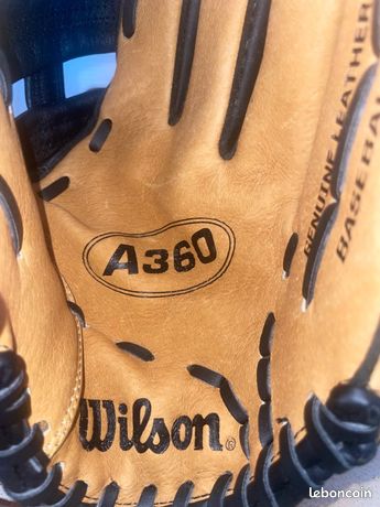 RARE GANT DE BASE BALL PROFESSIONNEL CUIR WILSON 29X26 CM BONNE.ETAT