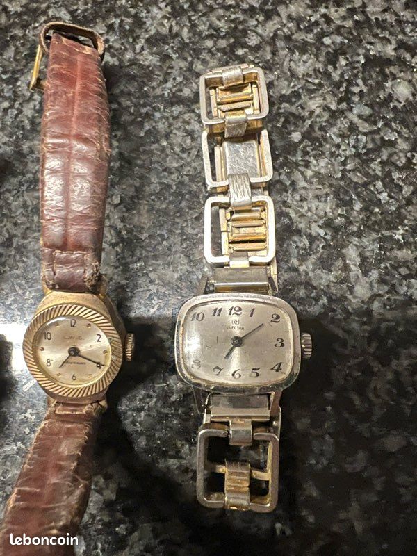 Lot De 4 Montres Femme Yema Mécaniques à Remontage Manuel - Dorées - À Réviser - Occasion