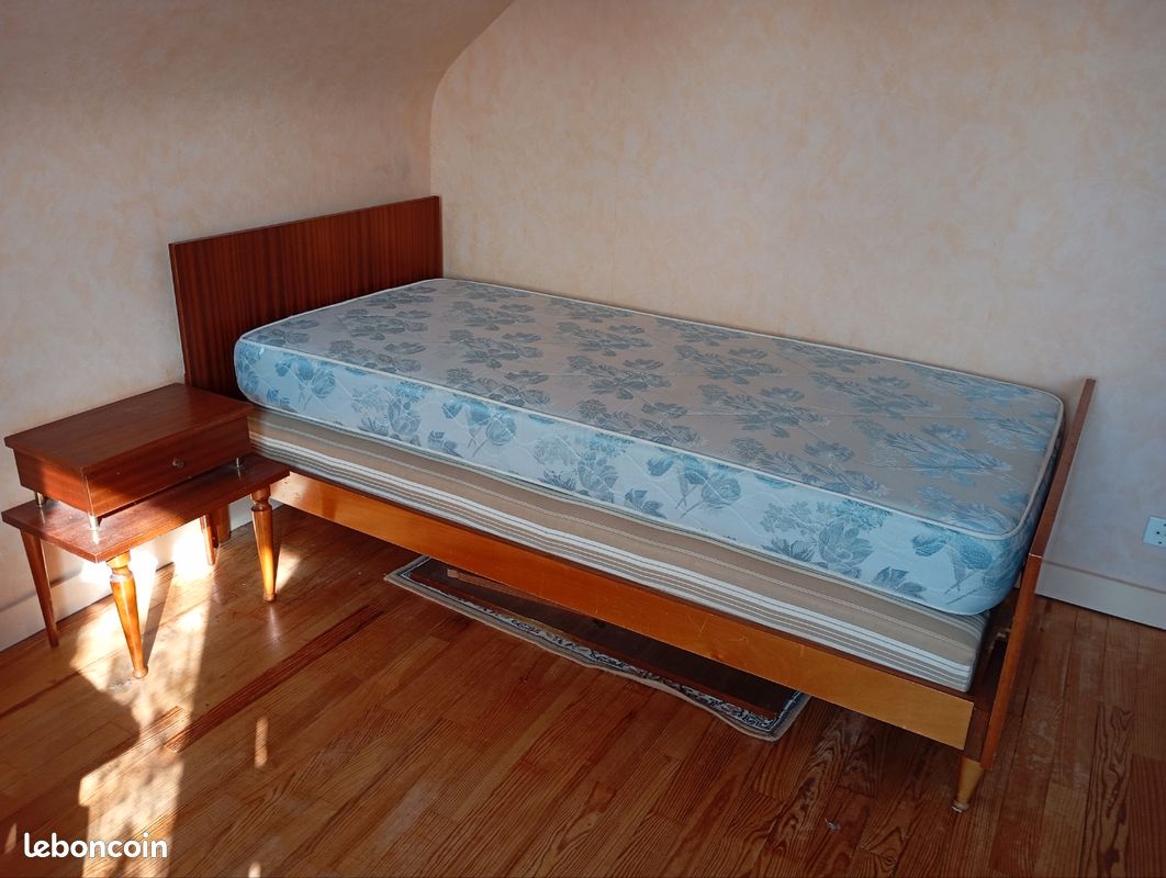 Ensemble lit 1 personne+ 1 table de chevet+ 1 armoire (image 2)
