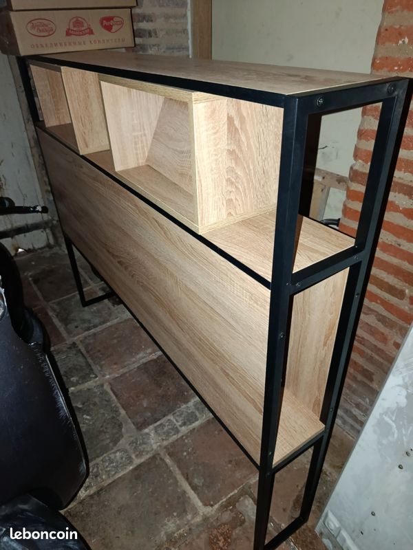 Très belle tête de lit acier bois moderne neuve utilisé une semaine cause déménagement (image 2)