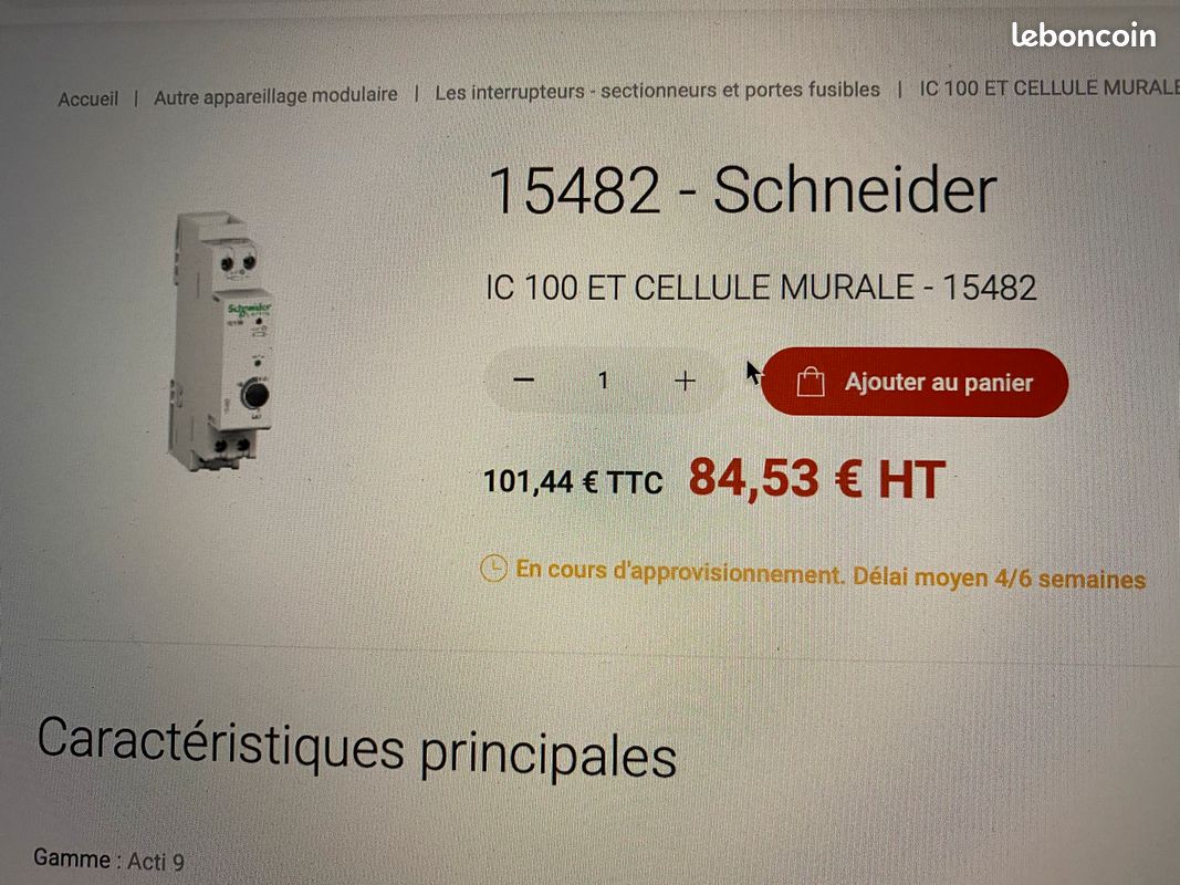 Interrupteur crépusculaire Schneider et cellule murale (image 3)