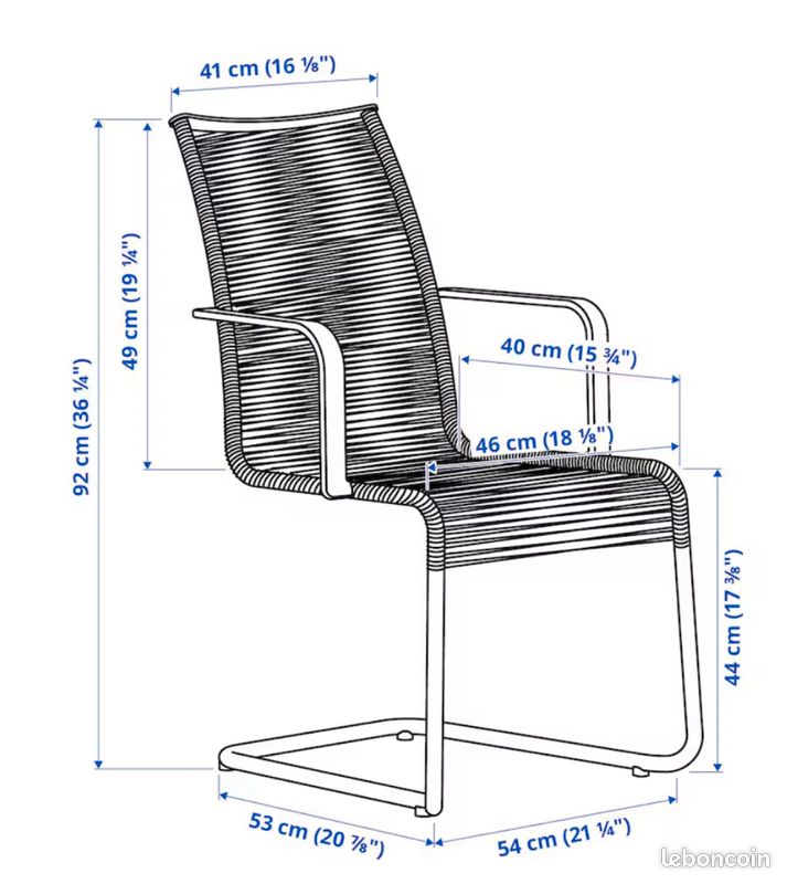 Lot de 6 chaises IKEA extérieures de jardin (image 3)