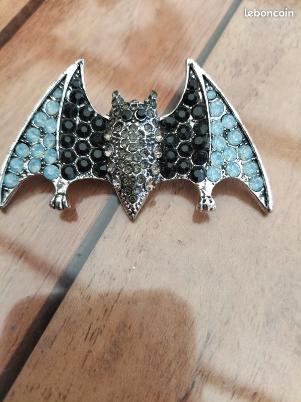Broche Souris Argentée - Noir Et Blanc - Neuf Avec étiquettes