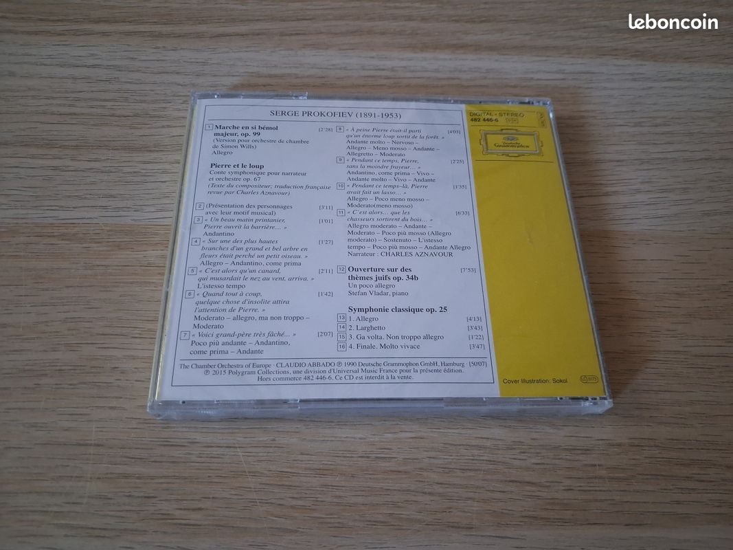Neuf et scellé Album Cd Pierre Et Le Loup • Symphonie Classique • Ouverture Sur Des Thèmes Juifs • Marche / 2015 (image 2)