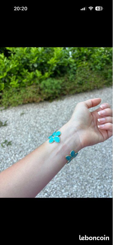 Bracelet fleur bleu (image 2)