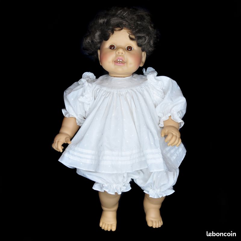 Poupée Vintage Monica Zapf Creation, 48 Cm, Années 80, Cheveux Bruns, Allemagne