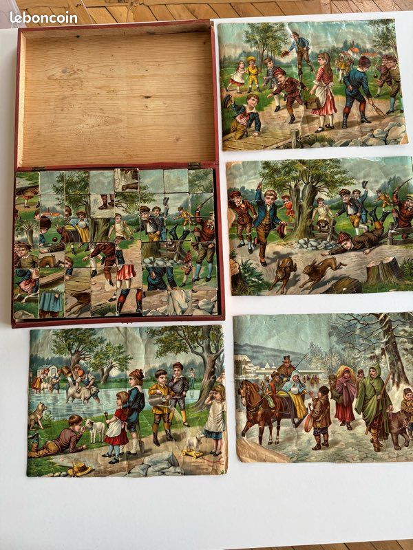 Boîte De Cubes Ancienne - Jouet éducatif Fin XIXe / Début XXe Siècle - Fabrication France
