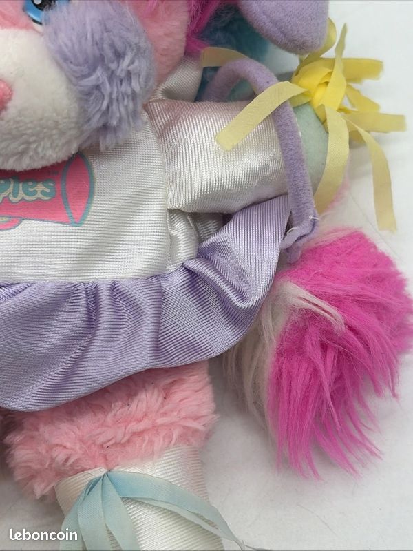 Peluche Popples Pom-Pom Girl Vintage Années 80 Mattel 25cm Rose #L26 (image 5)