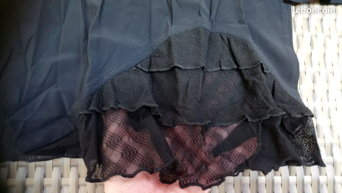 Tunique noire, viscose/voile, taille 40 (image 5)
