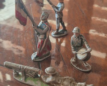 Soldat Quiralu En Aluminium 1/32 (60mm) - Personnage Militaire Américain GI, Vers 1950, Occasion Manque Peinture