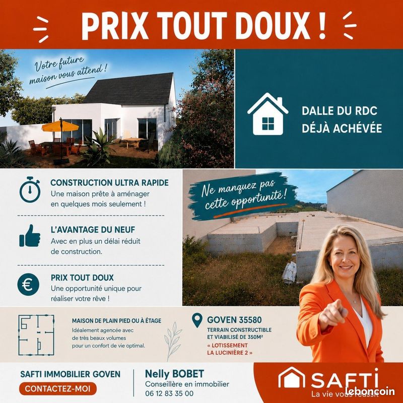 Terrain 350 m² · à Goven · 350 m² · 61 000 €