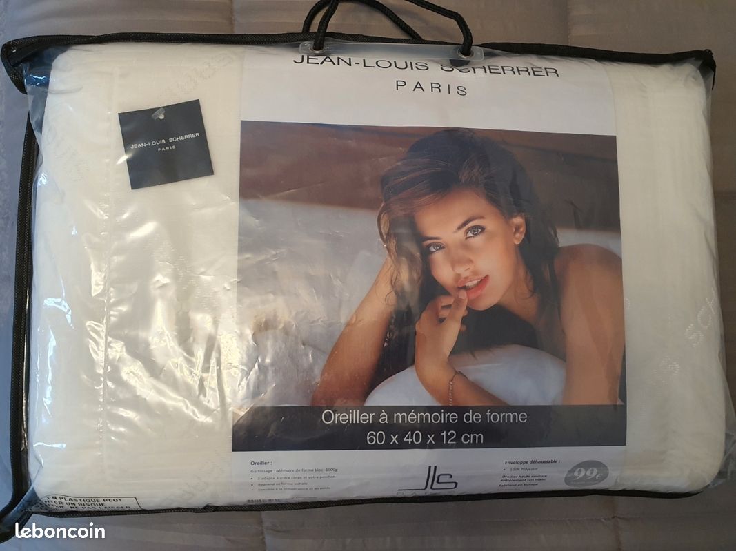 Lot De 2 Oreillers Mémoire De Forme Cervicale 50x70 Cm Jean Louis Scherrer – Anti-Ronflement, Anti-Acarien