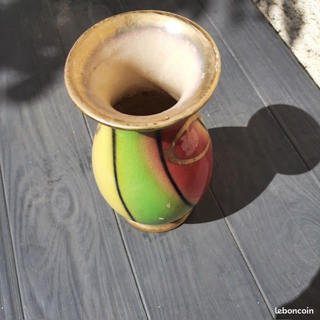 Paire de vases vert jaune rose ... (image 4)