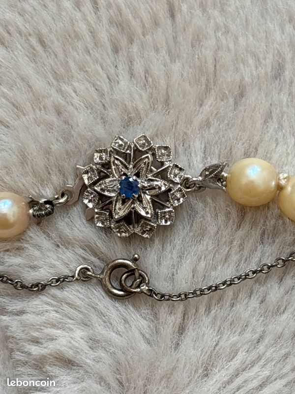 Collier perles précieuse et or 750 (image 2)