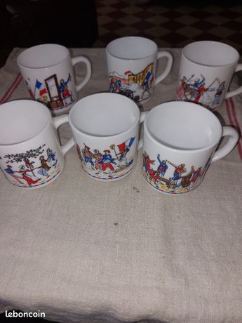 Lot De 3 Mugs Arcopal – Bicentenaire Révolution Française – Multicouleur – Occasion