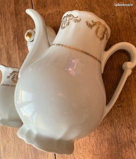 Cafetière+ pot de lait en porcelaine ancienne du "Berry" (image 4)