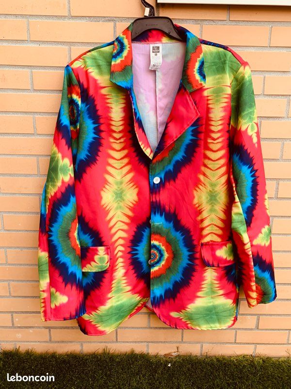 Veste de costume déguisement tie-dye années 70. Hippie - Taille L (image 2)
