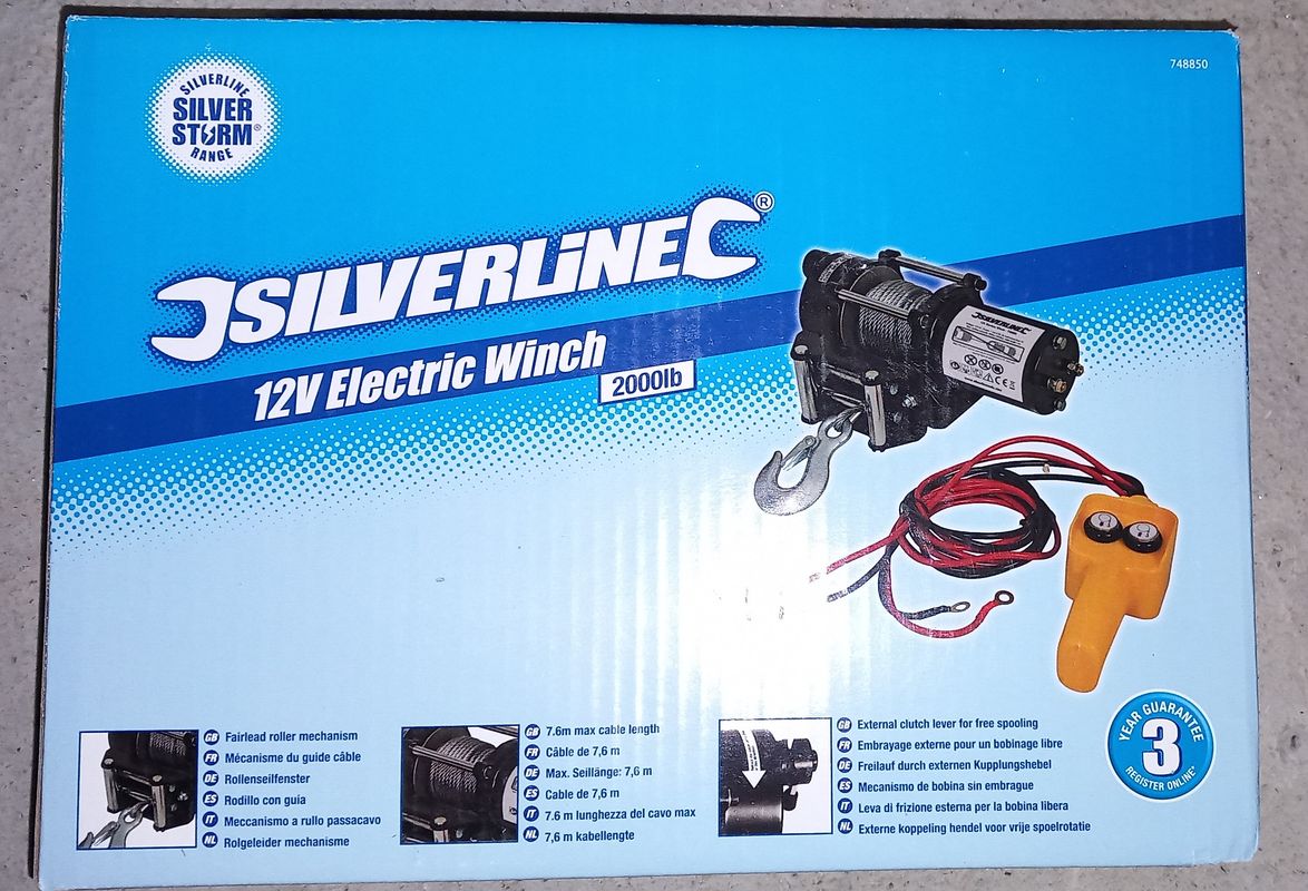 Silverline - Treuil électrique 12 V 900 kg (2 000 lb) (748850)