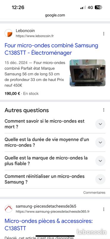à saisir micro onde Samsung (image 1)