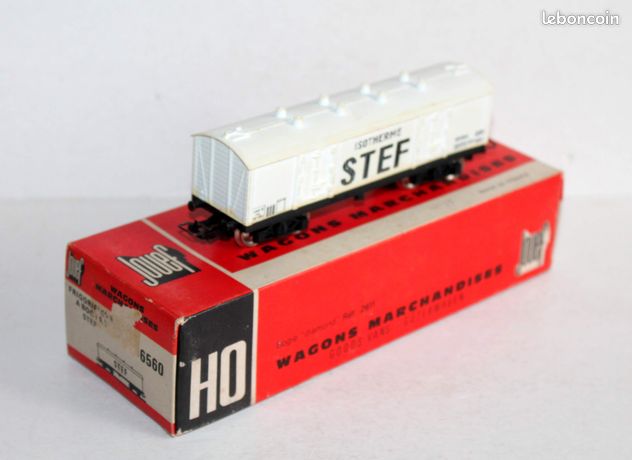 Lot 2 Wagons Jouef HO - Fourgon 653 + Réfrigérant STEF 656 - Vintage France