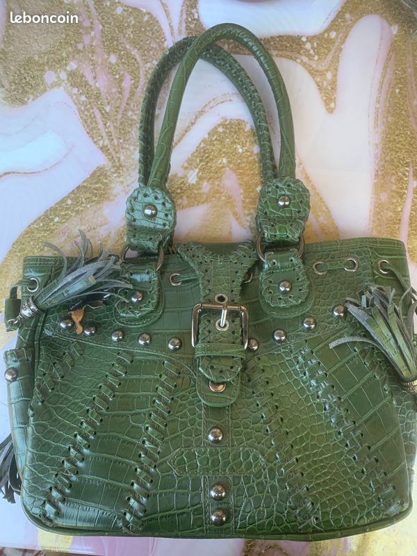 Sac à man vintage Lollipops croco vert – excellent état