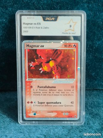 magmar ex pokemon card 100/109 Spanish Pokémon Ex Rubi & Zafiro 2003 - PCA - 9 - Proche du Neuf Colorless Retreat Cost Pokemon Magmar ex EX Ruby