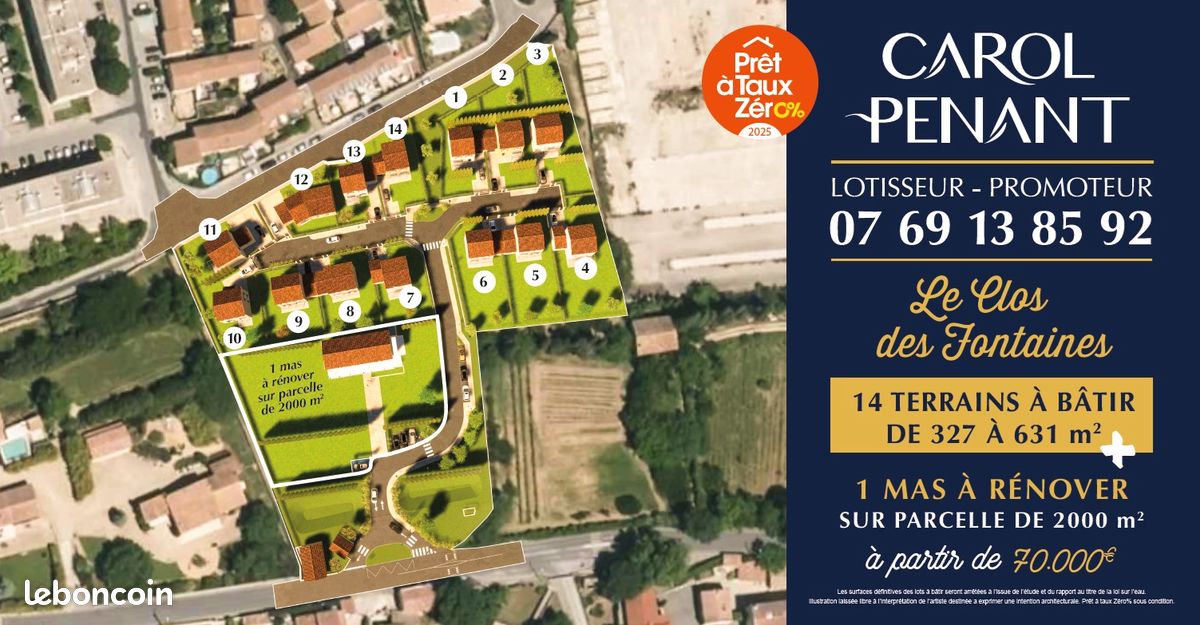 Terrain 409 m² · à Carpentras · 409 m² · 70 000 €