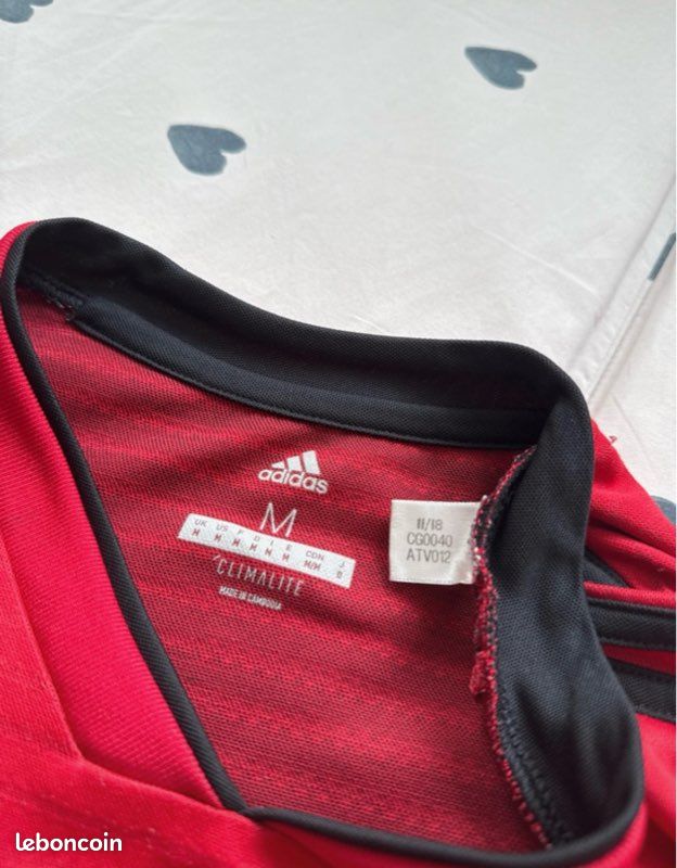 Maillot Manchester United Domicile 2018-19, Taille 15-16 Ans, Adidas, Très Bon état