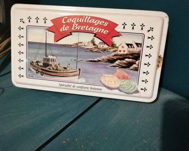 rare Ancienne boite nacre coquillage chapelet SOUVENIRS de LOURDES
