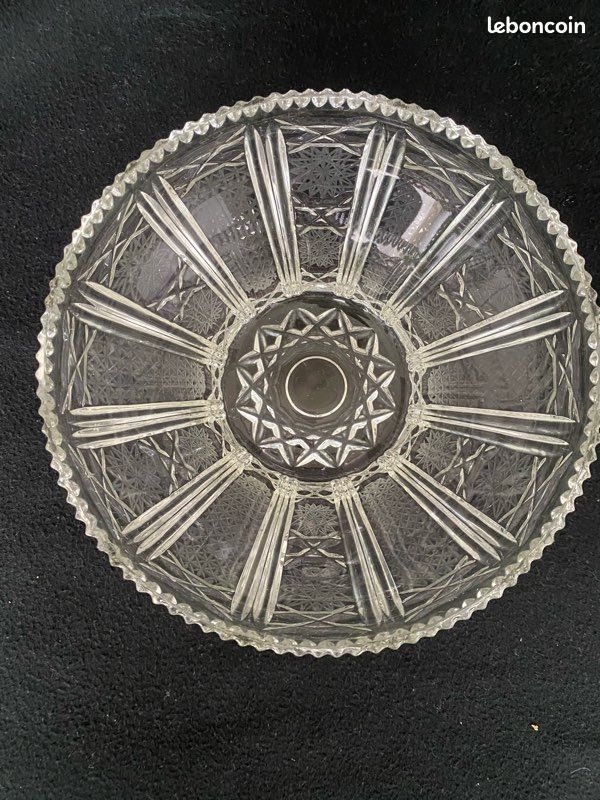Bol décoratif évasé bohème taille brillant en verre cristal (image 2)