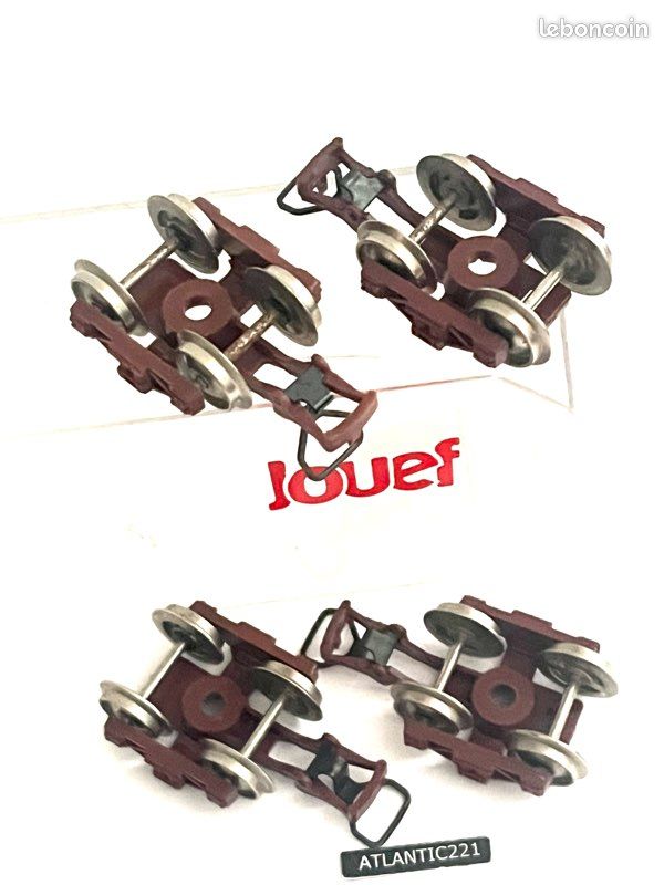 JOUEF CHAMPAGNOLE – Lot 10 Bogies Pour Wagon, Attelages Type Crochet – Années 60 – HO