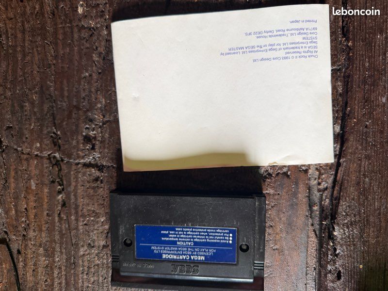 Notice Seule 100% Originale - Chuck Rock 1 Sega Master System Pal Euro