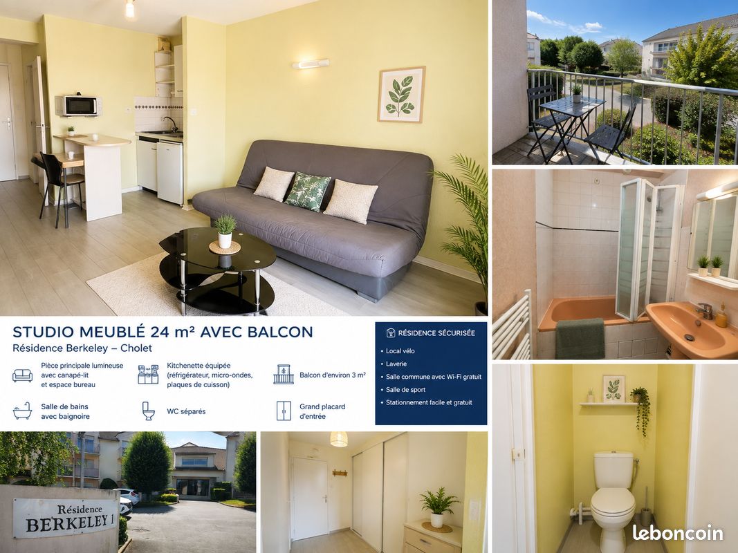 Appartement 1 pièce 24 m² · à Cholet · 24 m² · 450 €/mois