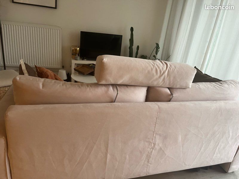 Canapé beige en alcantara poltrone sofa (image 2)
