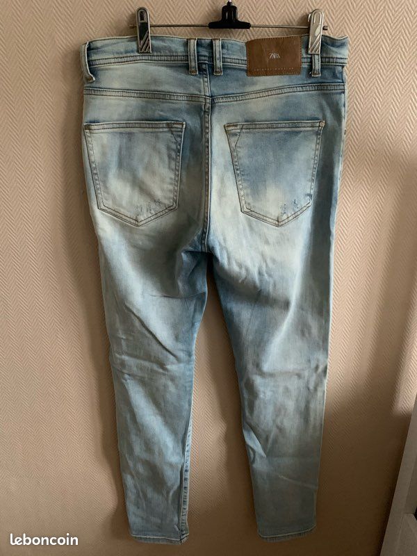 Jean Skinny Zara Man Taille 28/28 - Bleu Foncé Délavé - Pour Garçon 12 Ans - Occasion Très Bon état