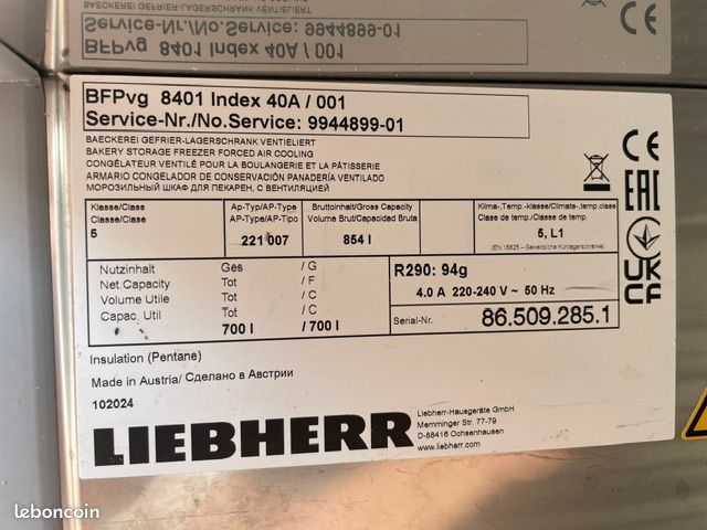 Armoire réfrigéré négative 20 niveaux 60x80 cm - LIEBHERR de 2025 (image 5)