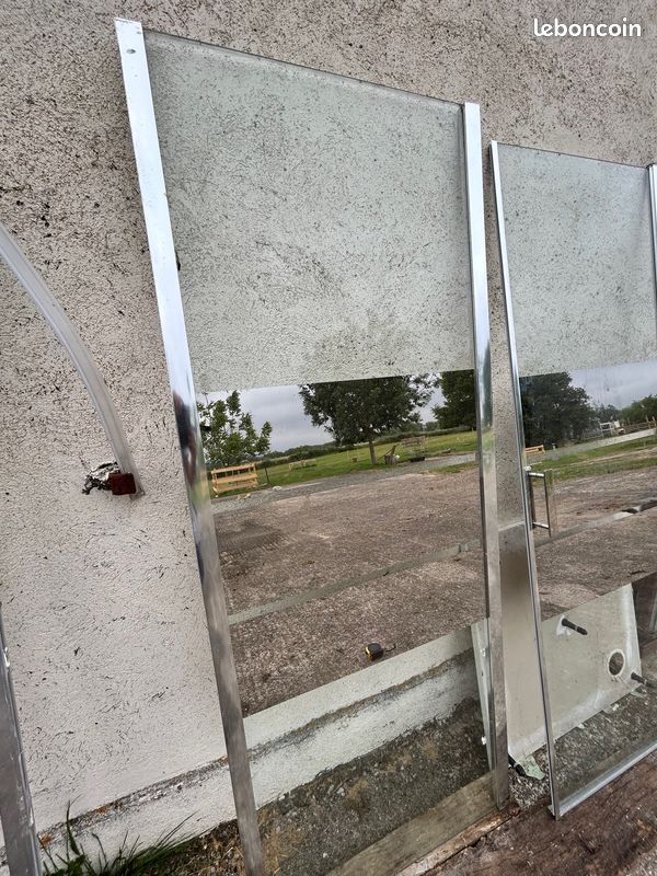 Douche 80x80 (Paroi verre, porte et bac) (image 1)