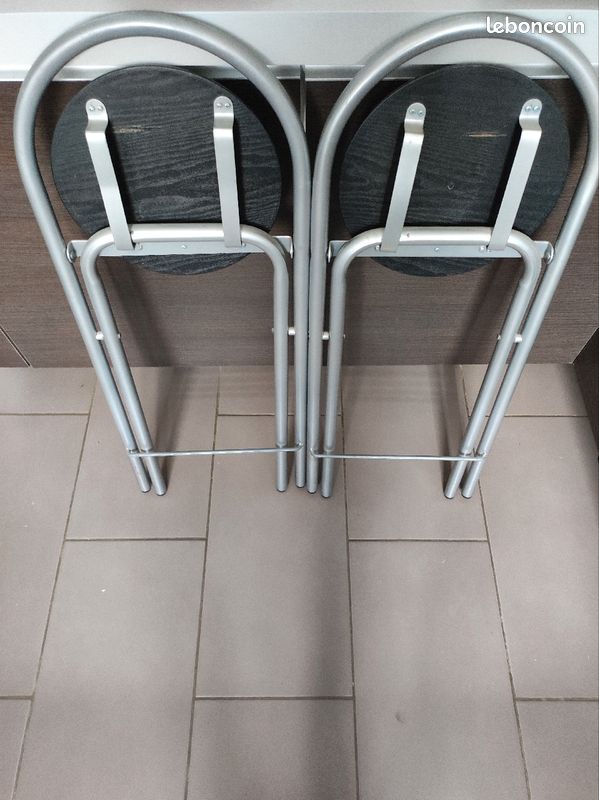 Lot de deux tabourets de bar noir (image 5)
