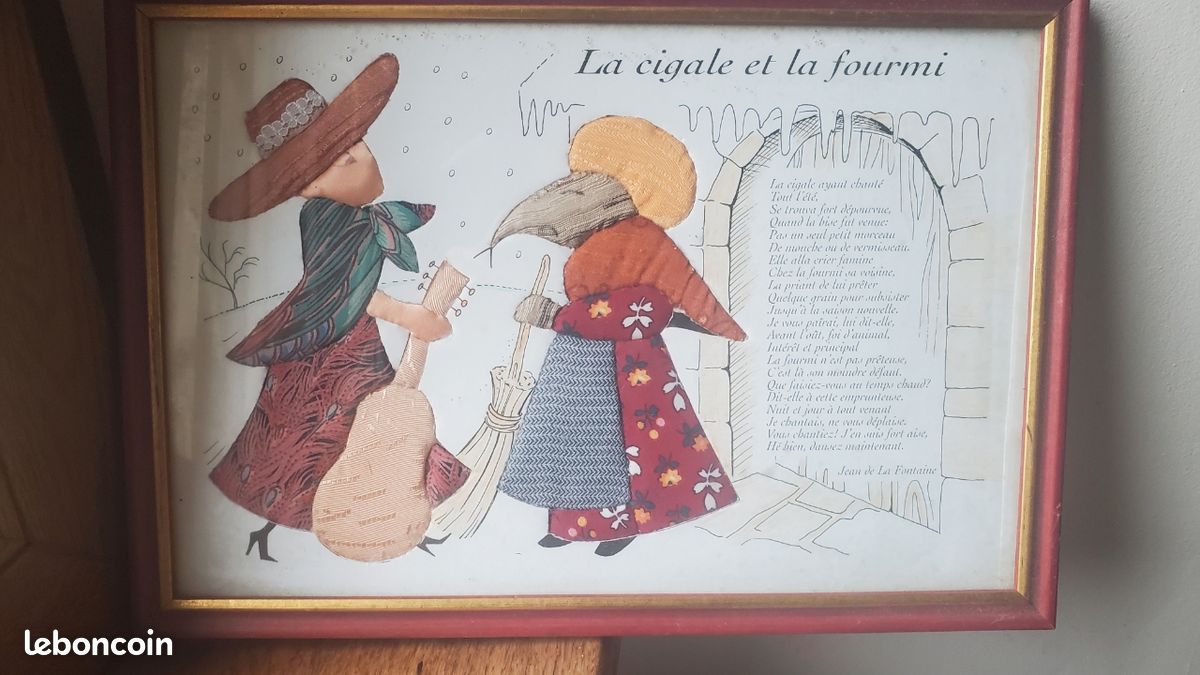 Cadre patchwork fable La Fontaine (image 1)