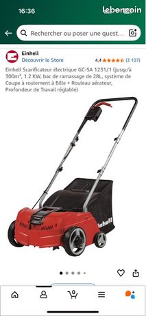 Einhell Scarificateur Aérateur Électrique GC-SA 1231/1 - 1200W Pour Pelouse Jusqu'à 300m²