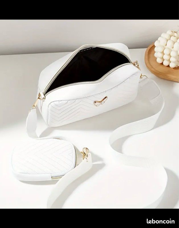 Sac Bandoulière Carré Matelassé Blanc (image 4)