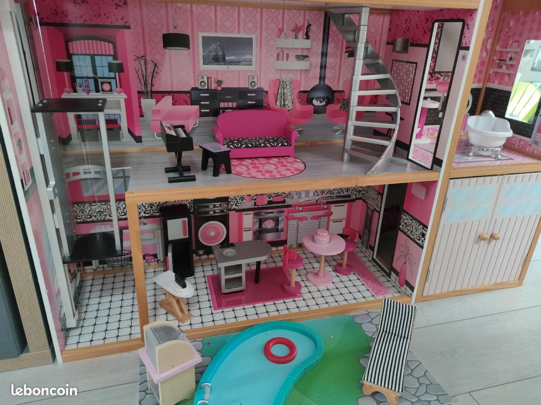 Maison en bois pour Barbie/petites poupées Villa Sparkle de