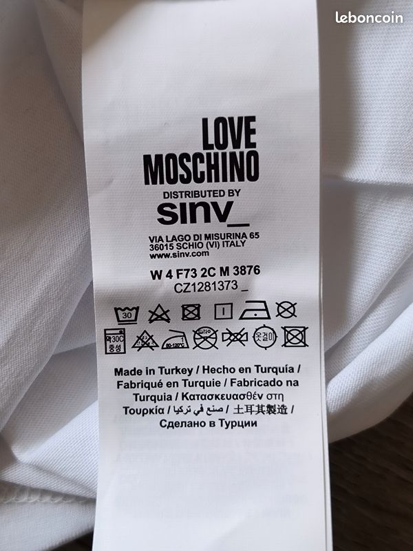 T-shirt LOVE MOSCHINO Authentique - Couleur Gris Et Argenté - Taille Ajustée Homme - Neuf Avec étiquettes
