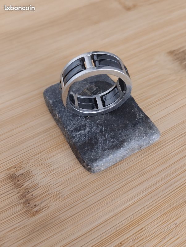 Bague Acier Céramique Noir (image 3)