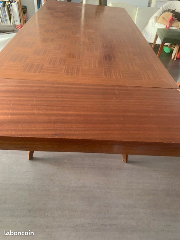 Table avec rallonges : plateau et rallonge en bois (image 3)