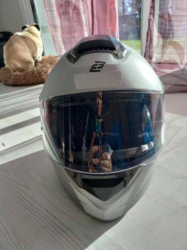 Shiva casque moto argenté Bogotto V271 BT Bluetooth homologué CE taille M -  Équipement moto