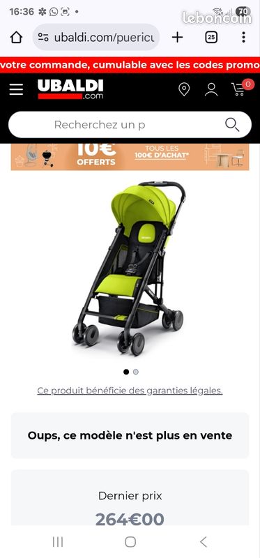Poussette canne recaro easylife verte - excellent état (image 7)