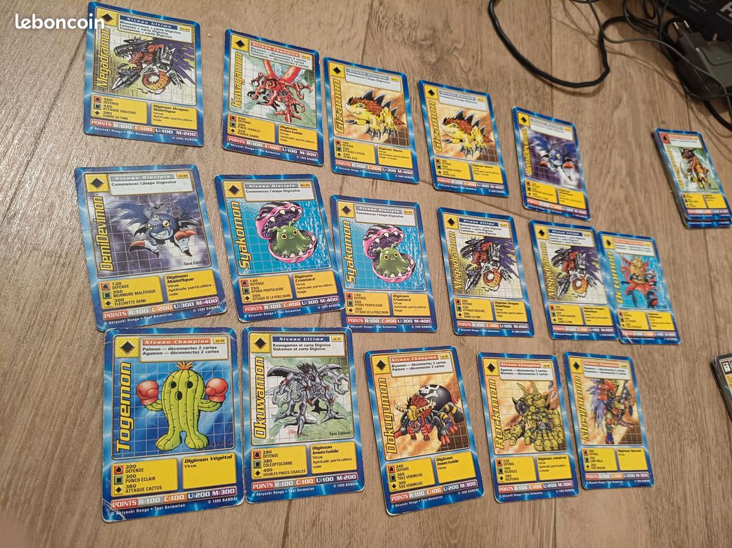 Lot de 16 cartes Digimon jaune Cartes en français De état moyen à très bon état (image 1)